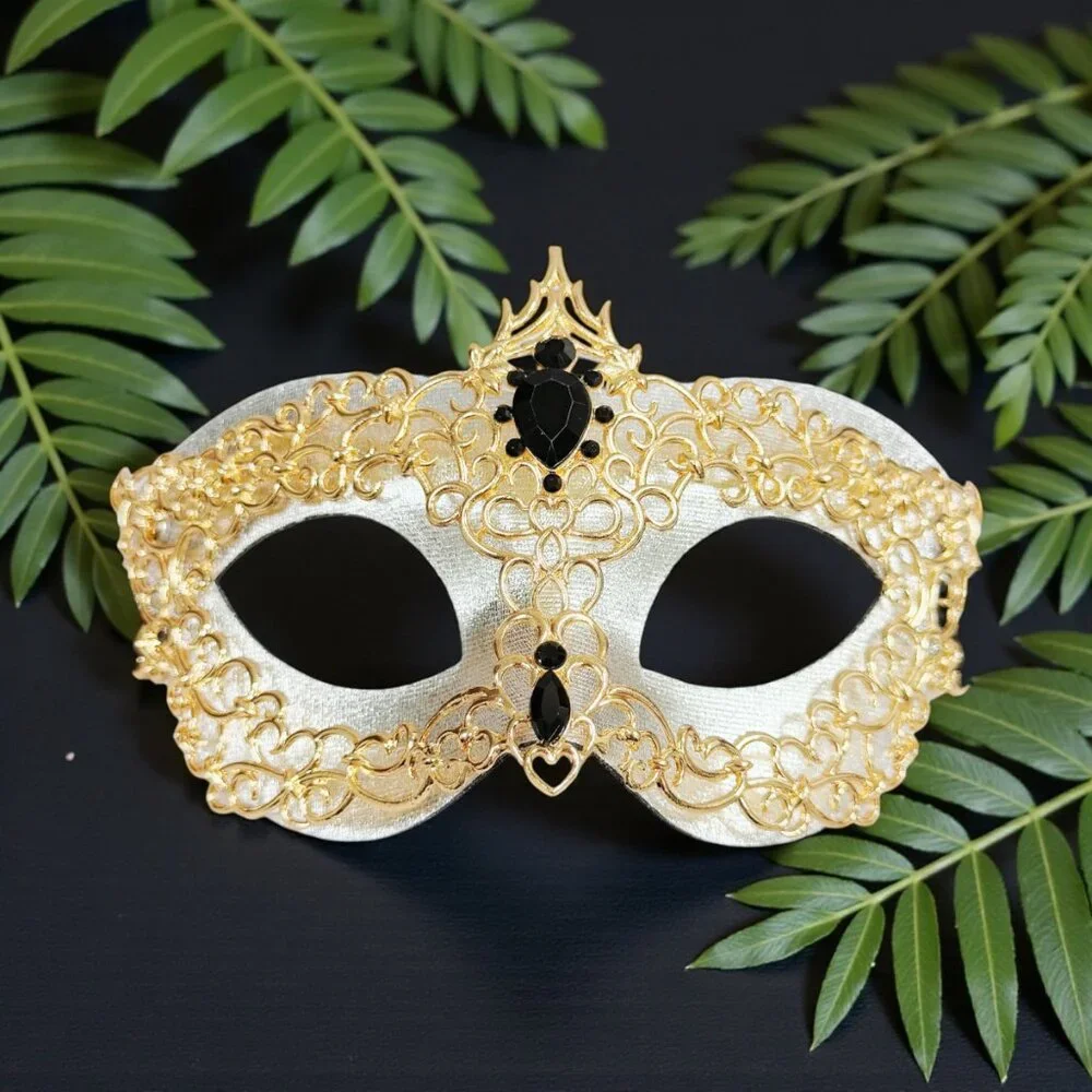 Men's masquerade mask, masquerade ball mask, Gold Silver masquerade Mask, 2 in 1